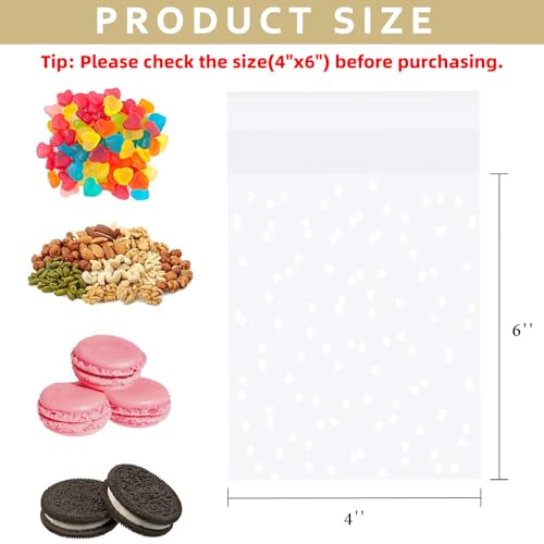 Morepack 4x6 Inch Cookie Bags Self Sealing Cellophane Bags 200 Pcs - size: 4x6 Inch (Pack of 200)