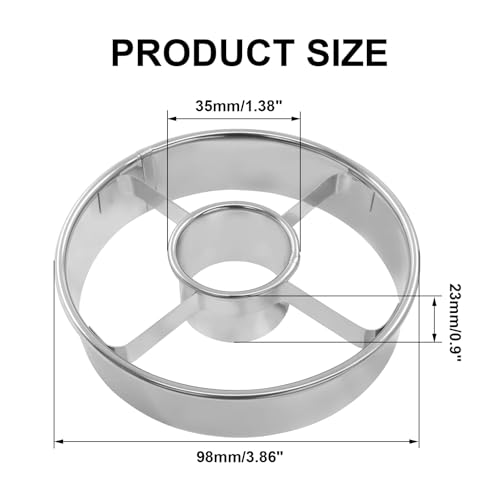 Litoexpe 2 Pcs Stainless Steel Donut Cutter 3.86"