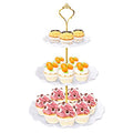 BACUTHY 3 Tier Cupcake Stand Holder, Plastic Cup Cake Tower Stand, White - color: White