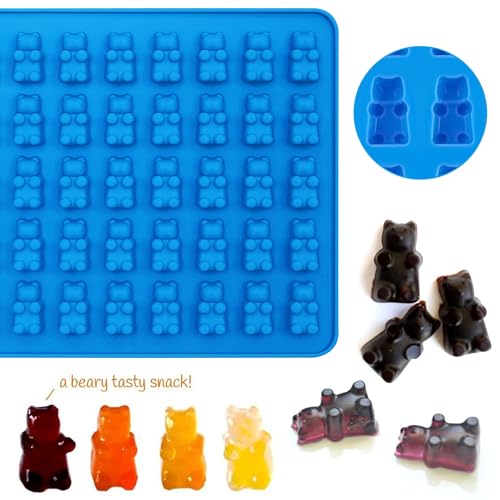 Sidosir 4Pcs Gummy Candy Bear Molds, Non-stick Silicone Chocolate Mold for Dinosaur, Donut, Heart, Silicone Candy Molds with 2 Droppers - color: 4Shapes+2Droppers
