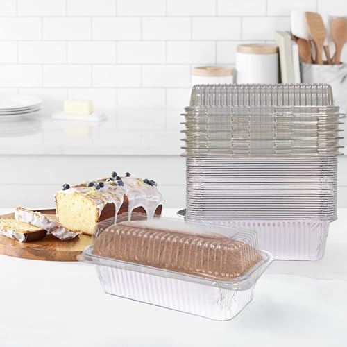 2lb Disposable Loaf Pans with Lids, 30 Pack - size: 2lb
