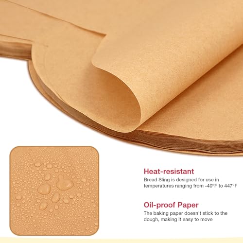 100 Pcs Parchment Paper for Sourdough Baking, Disposable Bread Sling for Dutch Oven, Parchment Paper with Long Handles for Easy Dough Transfer