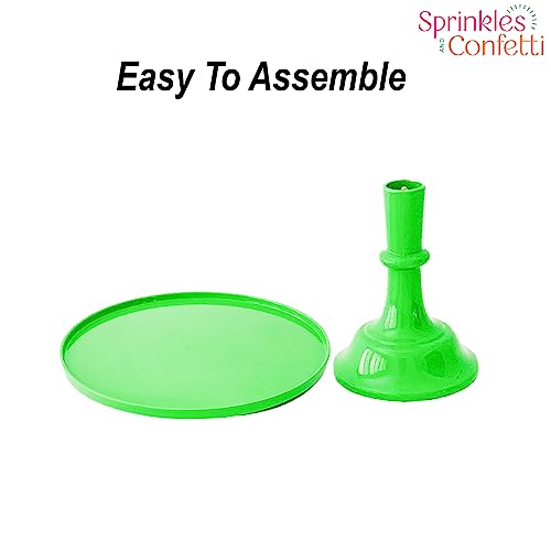 11-Inch Green Melamine Cake Stand Pedestal Reusable Dessert Party Display - color: Green
