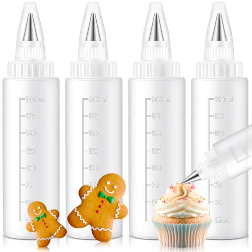 4 Pcs Squeeze Icing Bottles for Cookie Decorating,8 oz - size: 8 Ounces (Pack of 4)