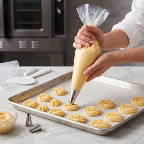 Cokuma 16" Piping Bags, 100 Count Disposable Pastry Bag for Cake Decorating