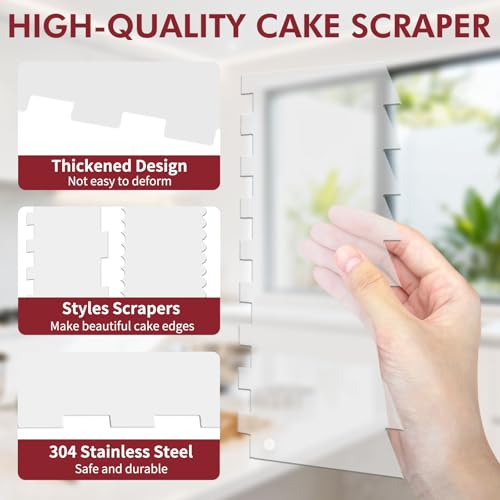 7 Pcs Clear Cake Scraper Set Acrylic Cake Scraper Smoother Cake Stripes Edge Contour Comb Clear Acrylic Cake Decorating Supplies for Mousse Butter Cream Frosting - size: 7 Pcs
