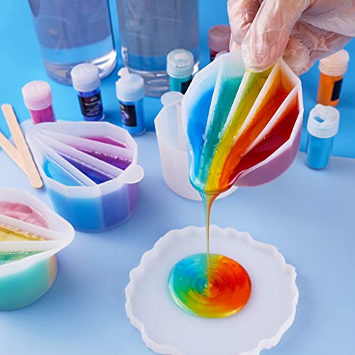 LET'S RESIN Silicone Split Cups, 4-Pack, 2-5 Channels, White - size: 4 Cups (15 oz)