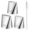 Extra Large Piping Tips, 4 PCS Stainless Steel Half Row Braided Boquillas