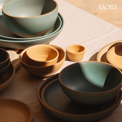 Mora Nano Ramekins Set of 4, 2oz Ceramic Pottery Sauce Cups - Microwave, Oven and Dishwasher Safe - Merrigold - color: Merrigold, size: Nano