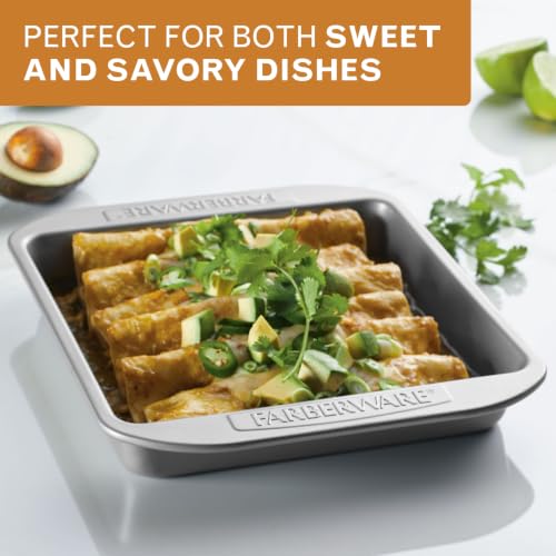Farberware Nonstick Bakeware 9-Inch Square Cake Pan, Gray - color: Gray