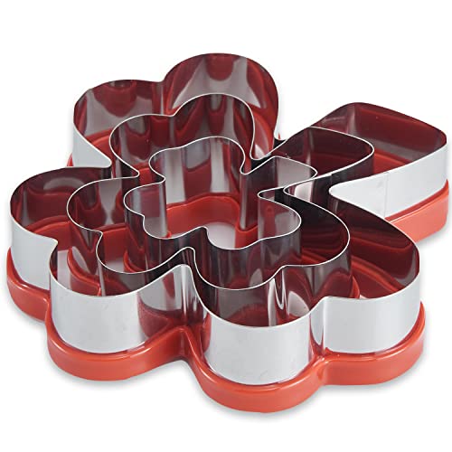 3 Pcs Clover Cookie Cutter Set 4.1" 3" 1.8", St. Patrick's Day Irish Shamrock Cookie Cutters, Holiday Stainless Steel Cookie Cutters, Coated with Soft PVC for Protection