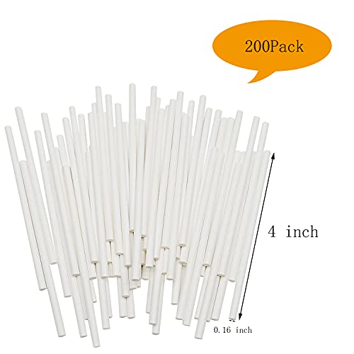 4 Inch White Paper Cake Pop Sticks