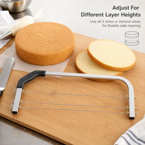 Cake Leveler,3 Blades Adjustable Cake Slicer Stainless Steel