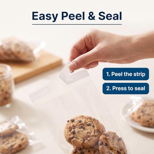 5" X 5" Self-Sealing Cellophane Bags (1000 Count) Clear Cookie Bags - size: 5" X 5"
