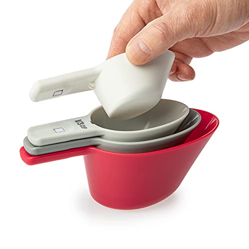 Magnetic Measuring Cups/Scoops Set/4,White - color: White, size: 1 cup (240 ml)