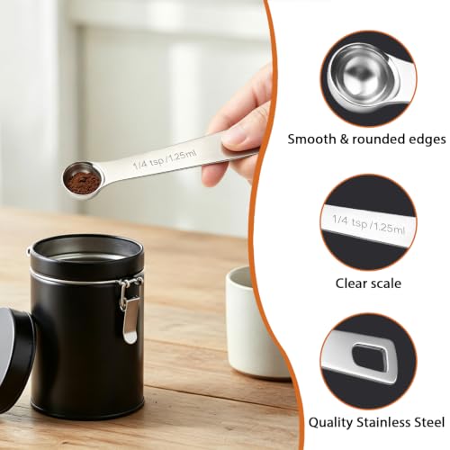 5PCS 1/4tsp(1/12tbsp, 1.25 ml) Measuring Spoon Teaspoons Stainless Steel Measure Spoons for Precise Cooking, Baking and Spices Measurement - size: 1/4tsp(1/12tbsp, 1.25 ml)