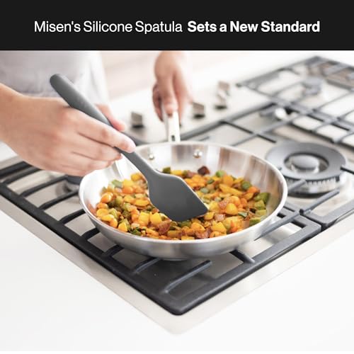 Misen Nonstick-Safe Silicone Spatula - Dishwasher Safe, Heat Resistant - Versatile Professional-Grade Kitchen Tool for Pancakes, Eggs, and Baking - Strong, Flexible, Durable Rubber Utensil - Gray - color: Gray