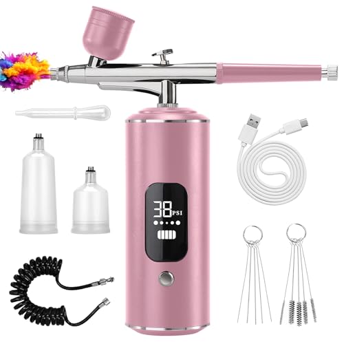 Airbrush Kit with Air Compressor, Cordless Rechargeable with 0.3mm Nozzle