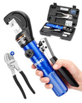Hand Operated Hydraulic Crimping Tool Hydraulic Cable Lug Crimper 8 US TON 12 AWG to 00 (2/0) Electrical Terminal Cable Wire Tool Kit with 9 Die