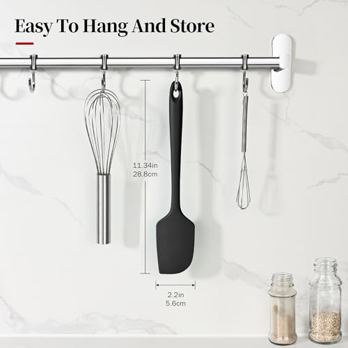 600ºF Heat Resistant Large Silicone Spatula for Baking, Black - color: Black, size: 11.34in - Large Spatula
