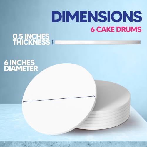 Riccle Cake Drums Smooth-Edged 6 Inch Pack of 6 - size: 6 Inch