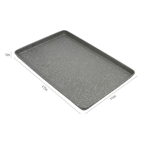 David Burke 17x11 Cookie Sheet – Carbon Steel, PFTE & PFOA Free, Oven Safe, Non-Toxic, Perfect for Baking and Roasting – Gray Speckle - color: Gray Speckle, size: 17x11" Cookie Sheet