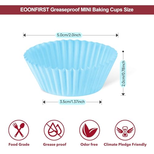 400 Pcs Mini Bright Rainbow Cupcake Liners Paper Baking Cups