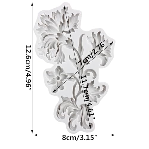 Lingzhi Baroque Fondant Mold Curlicues Relief Scroll Lace Silicone Molds - color: Style B