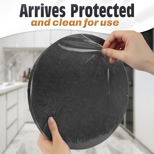 Black Cake Board 12 Inch, 0.5 Inch Thick, Round Cardboard Base