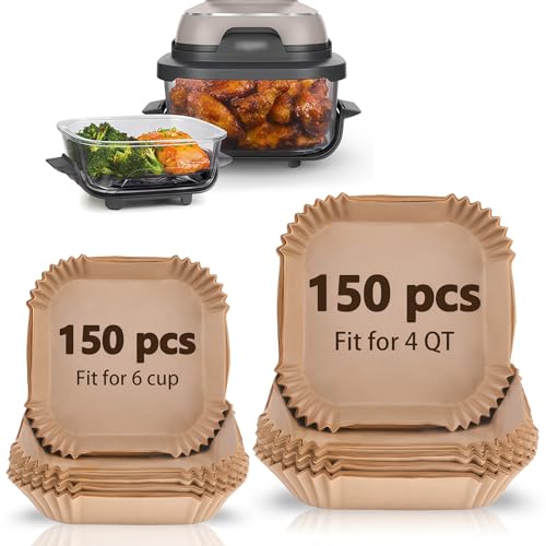WMKGG 300PCS Air Fryer Liners for Ninja Crispi,4 QT&6 Cup Parchment Paper - size: 300 pcs Ninja Crispi Parchment Paper