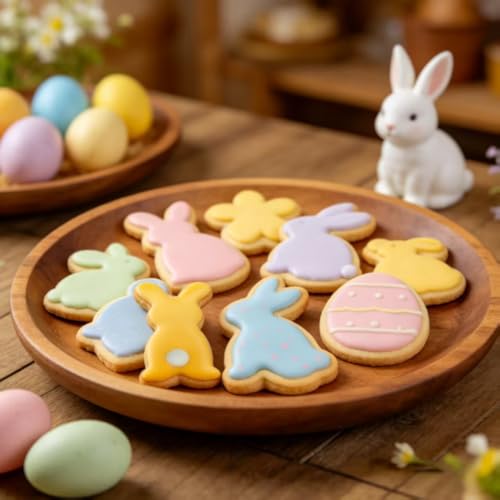 Cookie Cutters Set, 12PCS Stainless Steel Baking Molds with Bunny Egg Carrot Flower Shapes, Spring Cookie Cutter Set for Cookies, Biscuit, Fondant, Baking Supplies