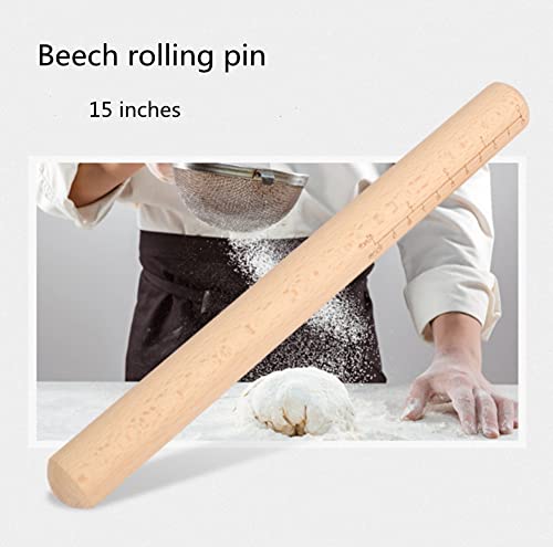 Bread Pizza Pie Rolling Pin（15 * 1.18inch ） - size: 14.96x1.18 in