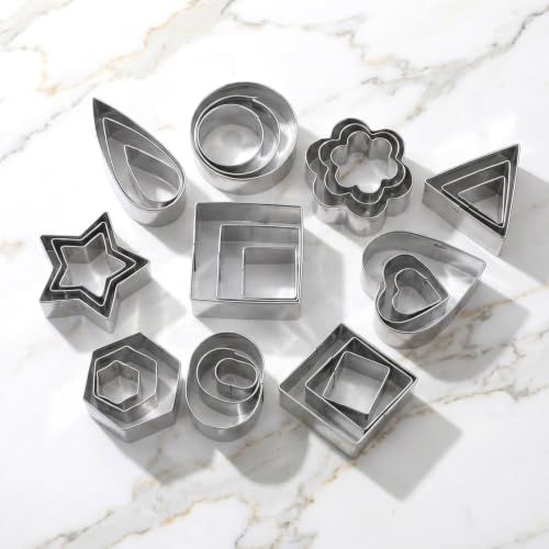 30pcs Cookie Cutters Variety Pack, Metal Clay Cutters Shapes