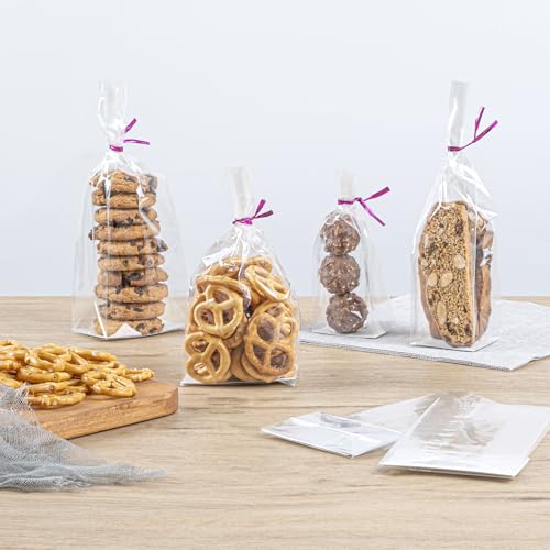 Restaurantware 3 x 2 x 6 1/2 In Clear Plastic Gusset Bags, 100 Count - size: 3" x 2" x 6.5" - Standard