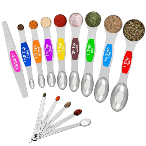 Wildone Stainless Steel Magnetic Measuring Spoons with Strong Magnets, 14pc - color: Multicolor