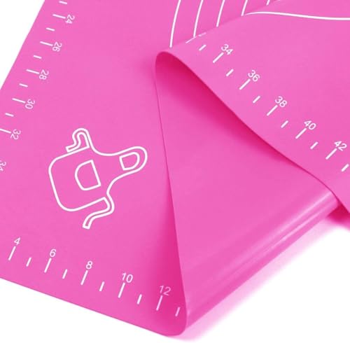 Non Stick Silicone Baking Mat for rolling dough, 25 x 18 Inches, Pink - color: Pink, size: 25"L x 18"W