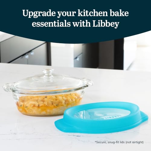Libbey Baker's Premium 3-Piece Set, 1 Glass Baking Dish with 2 Lids - color: Premium - 3pc Casserole Set