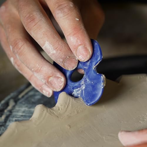 Mudtools Edgy Rib, Blue Firm - Polymer Pottery Tool for Rims - color: Blue - Firm