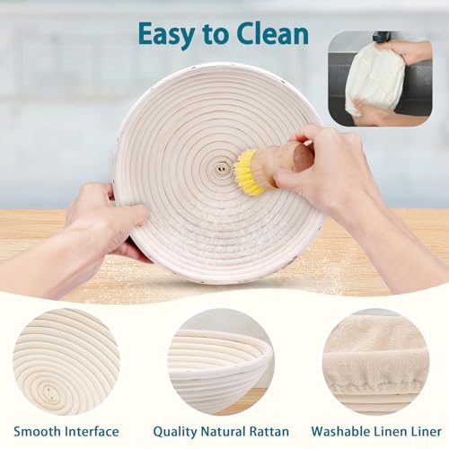 28Pcs Sourdough Starter Kit, Rattan Banneton Proofing Baskets Set - size: 10" 28Pcs Set