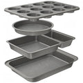 5-Piece Baking Pans Set, Nonstick Bakeware Sets, Grey - color: Gray