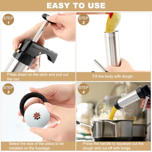 Churro Maker Machine, 3-in-1 Stainless Steel Cookie Press Gun