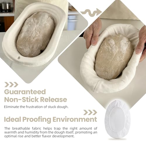 6 Pack Proofing Basket Liners Covers fit 10in Oval - size: 10inch Oval