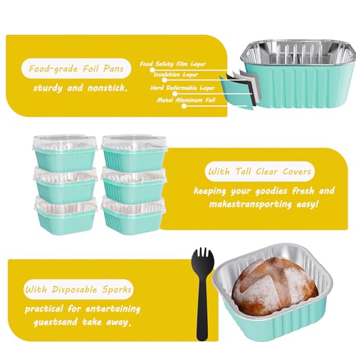 25 Pack Mini Cake Pans with Lids, dessert cups baked goods packaging - color: Blue