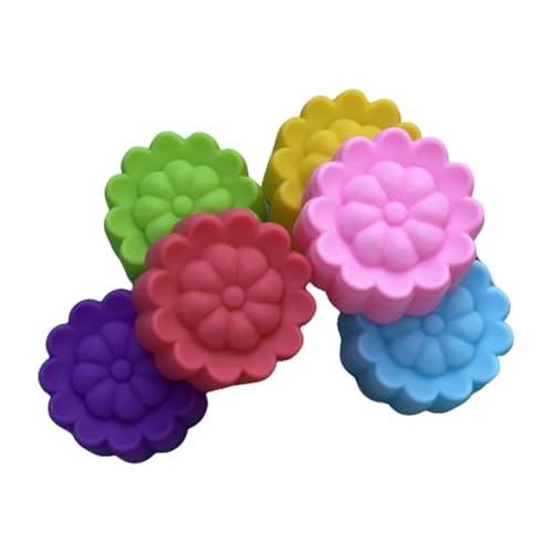 36 PCS Flower Shaped Baking Molds Silicone Food Grade Non Stick Mini Trays for Cupcakes Puddings Chocolates Must Have for Creative Kitchen Fun(6 Colors) - color: Pinwheel