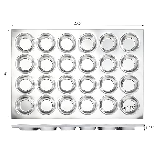 New Star Foodservice 37838 Commercial Grade Aluminum Muffin Pan - color: Silver, size: 24-Cups