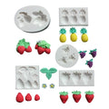 Lovely Small Items Silicone Fondant Molds Set For Cake Topper, Gumpaste, Candy & Chocolate, Polymer Clay and More (Fruits) - color: Fruits