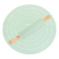 uxcell 6.7 Inch Silicone Rolling Pin and Pastry Baking Mat Set Mint Green - color: Mint Green