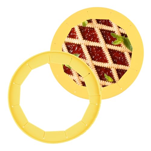 Heavy Duty Silicone Pie Crust Shield Edge Protector Fit 8-10.5 Inch Pie Pan - color: Yellow