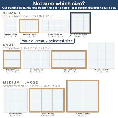 20-Ct Kraft Treat Boxes, 5x5x1.57in, Window & Dividers - color: Kraft, size: 5 x 5 x 1.57 in (9 compartments)