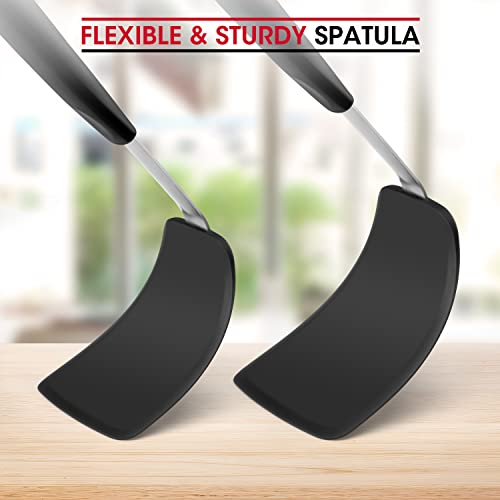 Unicook 2-Piece Silicone Spatula Set, Food Grade Turner, Small and Medium - size: Small + Medium